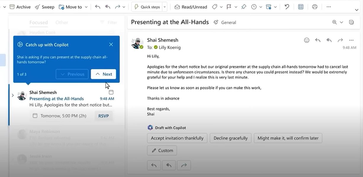 Microsoft Copilot for Outlook