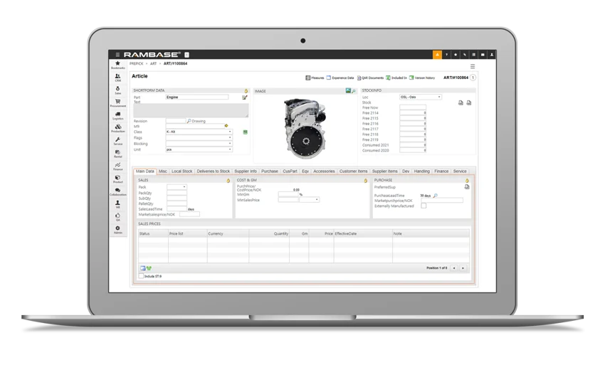 Rambase ERP innkjøpsmodul innkjøpsprosess