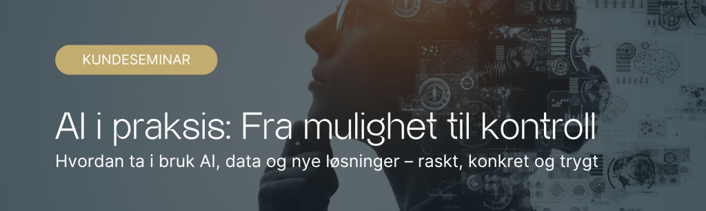 Vi jobber med et spennende program med AI i praksis som rød tråd. Gjennom konkrete eksempler, demoer og kundehistorier ser vi nærmere på hvordan AI og ny teknologi kan skape verdi – fra smartere arbeidsprosesser og integrasjoner til sikkerhet og kontroll på egne data.